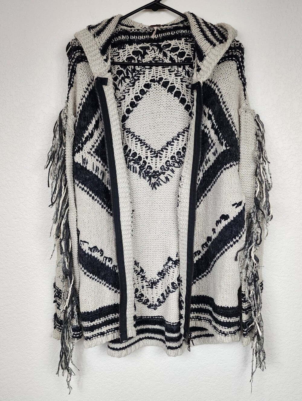 Free People Geometric Fringe XS Cardigan Sweater